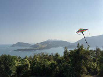 Scenic view of mountains against clear sky