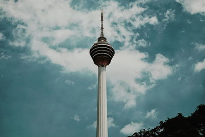 Low angle view of tower against the sky