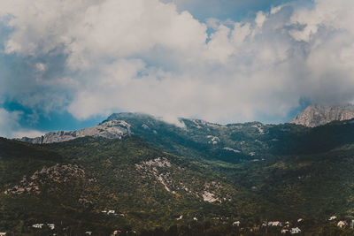 Scenic view of mountains against sky