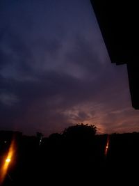 Low angle view of sky at night