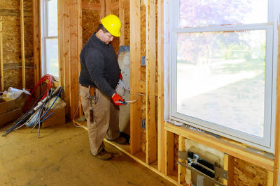 Man working at construction site