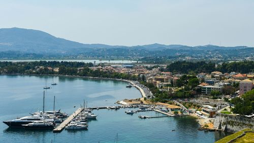 High angle view of harbor