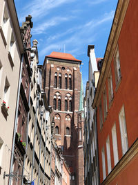 Low angle view of buildings in town