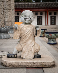 Close-up of monk statue in china