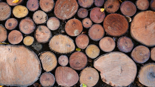 Full frame shot of logs