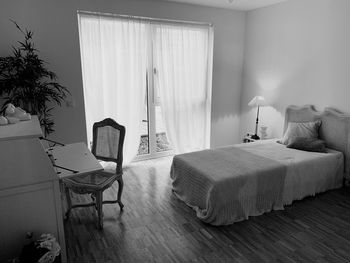 Empty chairs and table at home