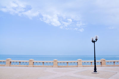 Scenic view of sea against blue sky