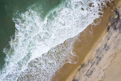 Aerial view of the beach in new england