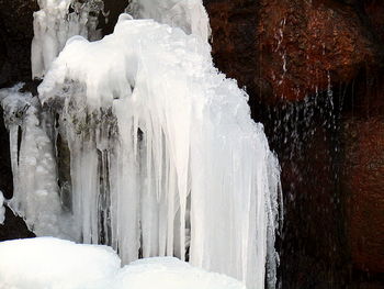 Close-up of frozen water