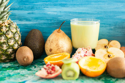 Close-up of pineapple on table