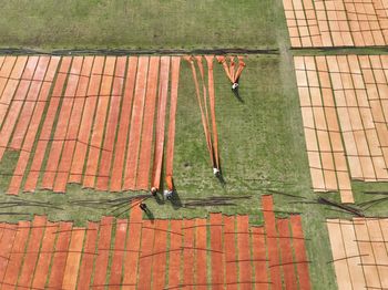 High angle view of empty road