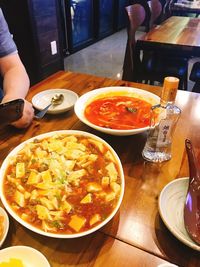 Close-up of food on table