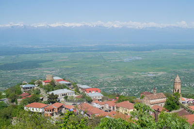 Small georgian village near sighnaghi, caucasus mountains, georgia