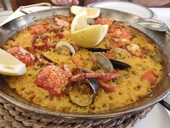 Close-up of seafood in plate