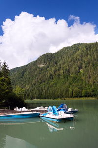 Boats in lake