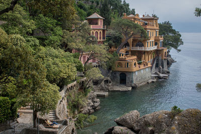 Panoramic view of sea and buildings