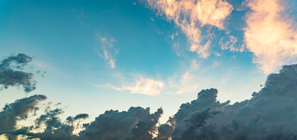 Clouds on sky sky pink and blue colors. sky abstract natural background
