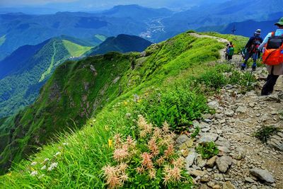 Scenic view of mountain range