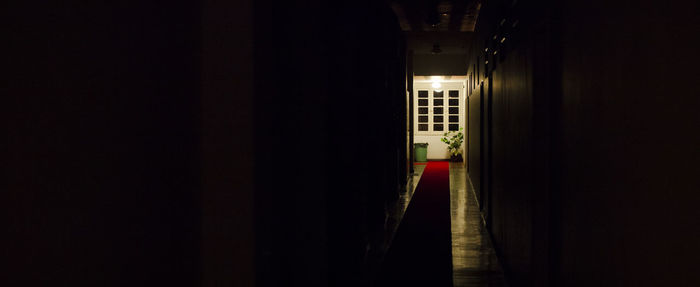 Illuminated entrance of building