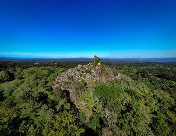 Scenic view of landscape against clear blue sky