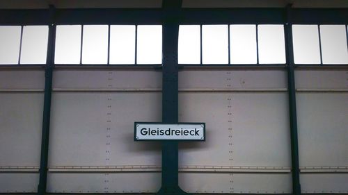 Information sign on wall