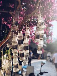 Close-up of decoration hanging outside temple