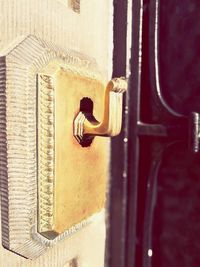 Close-up of metal door