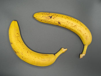 High angle view of bananas against white background