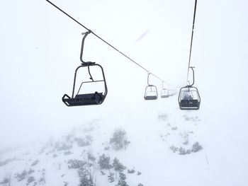 Overhead cable car in winter