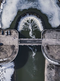 Reflection of built structure in water