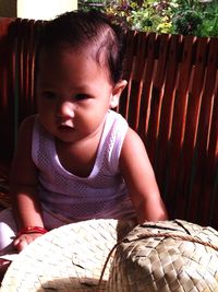 Girl in basket