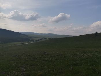 Scenic view of field against sky