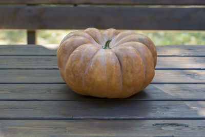 Close-up of pumpkin on table