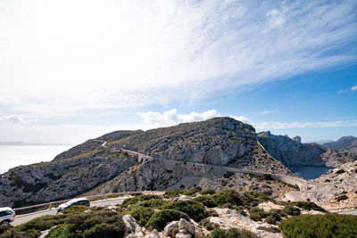 Scenic view of mountain against sky