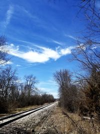 Scenic view of landscape against blue sky