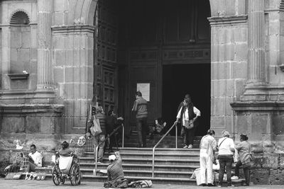 Group of people in front of building