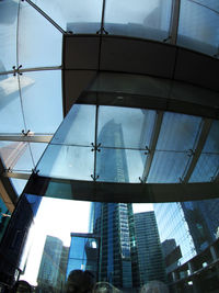 Low angle view of modern building against sky