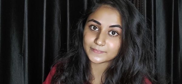 Close-up portrait of a beautiful young woman