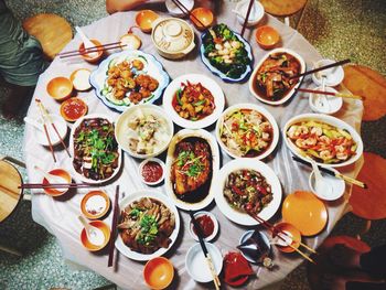 Close-up of food on table