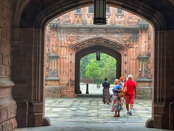 People walking in building