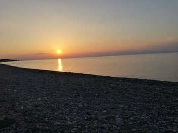 Scenic view of sea at sunset