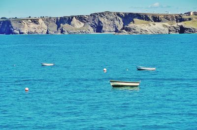 Scenic view of blue sea against sky