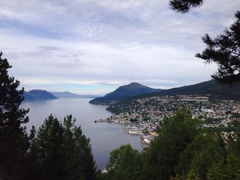 High angle view of town