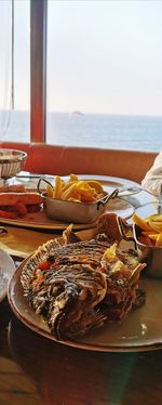 Close-up of food on table in restaurant