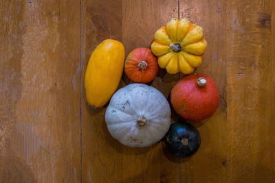 High angle view of fruits on table