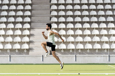 Full length of young man running