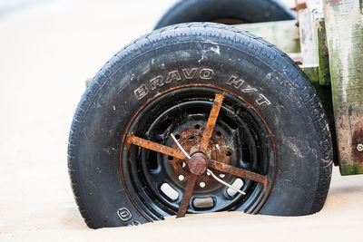 Close-up of old vintage car