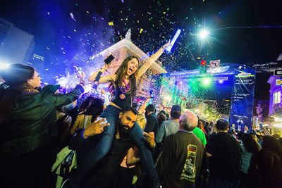 People enjoying at night