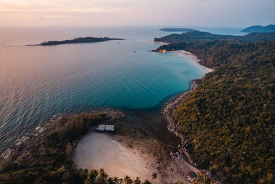 High angle view of sea against sky