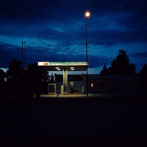 Silhouette of buildings at night